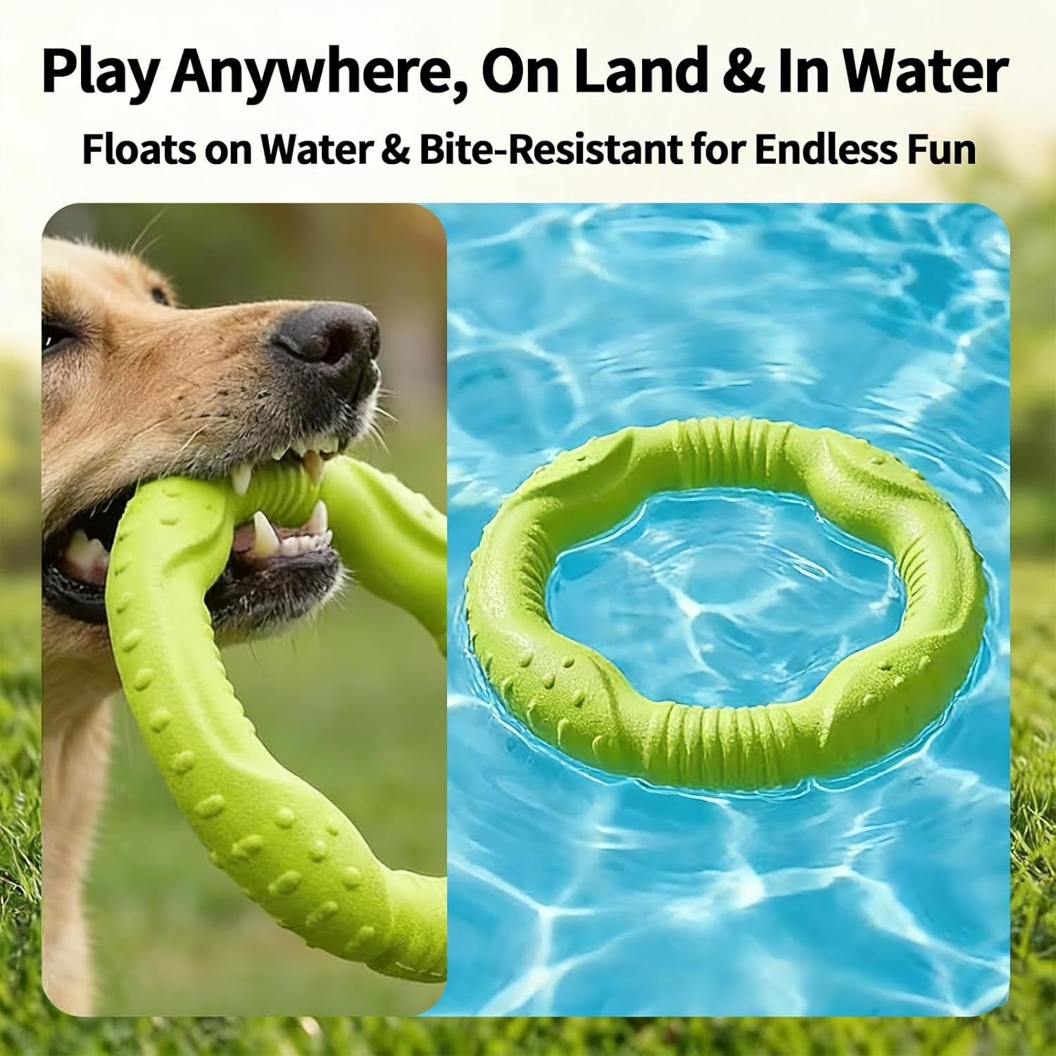 Dog Toys for Aggressive Chewers,¡¾Floatable¡¿ Dog Flying Disc, Dog Tug Toy, Interactive Dog Toys, Dog Teeth Cleaning, Tug of War Dog Toy, Dog Chew Toys, Dog Teething Toys for Catch, Fetch