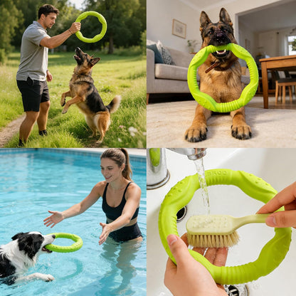 Dog Toys for Aggressive Chewers,¡¾Floatable¡¿ Dog Flying Disc, Dog Tug Toy, Interactive Dog Toys, Dog Teeth Cleaning, Tug of War Dog Toy, Dog Chew Toys, Dog Teething Toys for Catch, Fetch